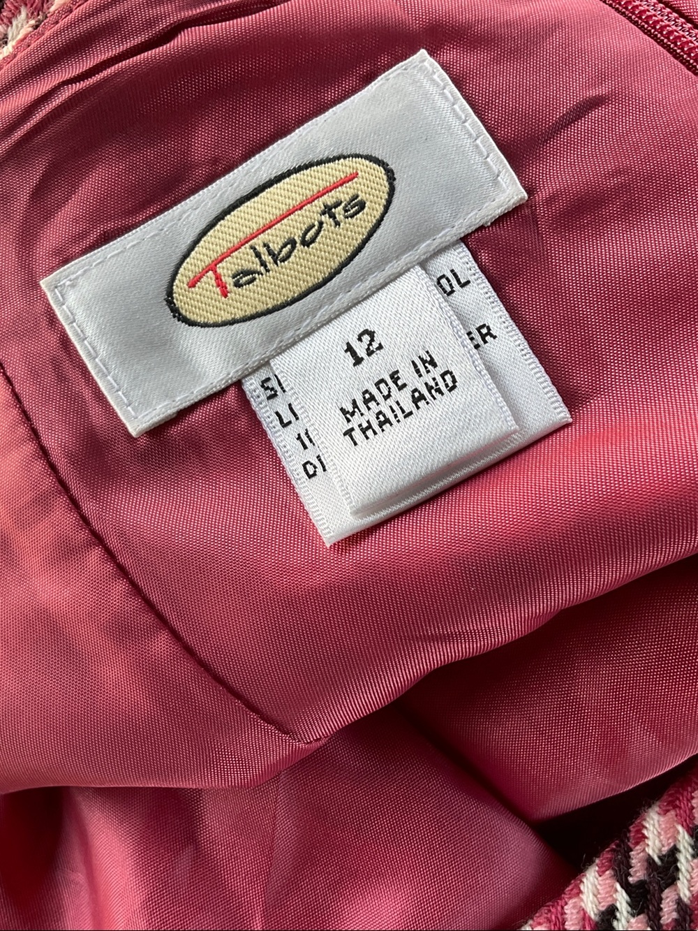 Take 50% OFF-Talbots Pink Plaid Pencil Skirt, Size-12 - Picture 8 of 9